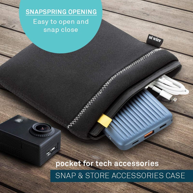 UT Wire Pocket for Tech Accessories Snap & Store Cable Charger Pouch with Thick Cushion Protection - Image 2